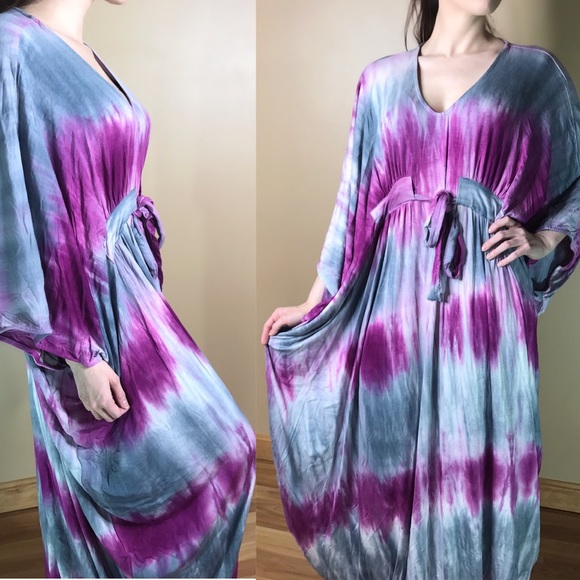 Oversized Tie Dye Maxi Dress - Picture 4 of 8